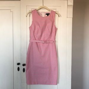 J. crew pink and white gingham sleeveless dress